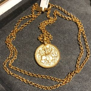 GORGEOUS quality Gold plated Brass Coin necklace